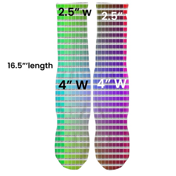 A rainbow for your feet! Pantone color chips knee socks Hand crafted OS -PMS - Picture 4 of 15